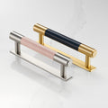 Brass Bar Handle With Backplate- Silver - Hole Centre 224mm – rear view