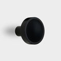 Brass & Black Leather Coat Hook in Black