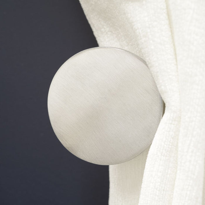 Brass Curtain Tie Backs in Silver – rear view