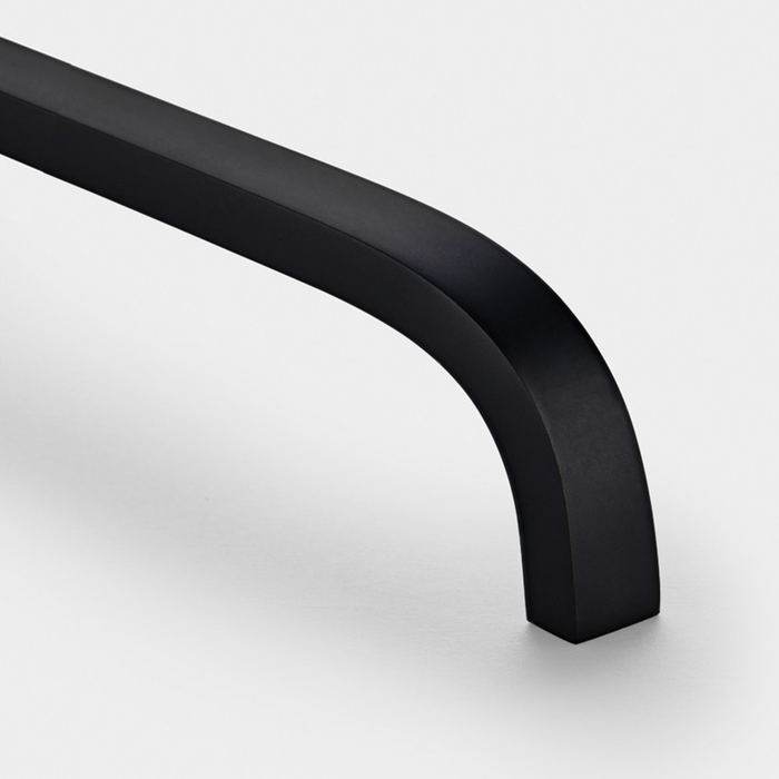 Brass Curved Cabinet Handles in Black – product view 2
