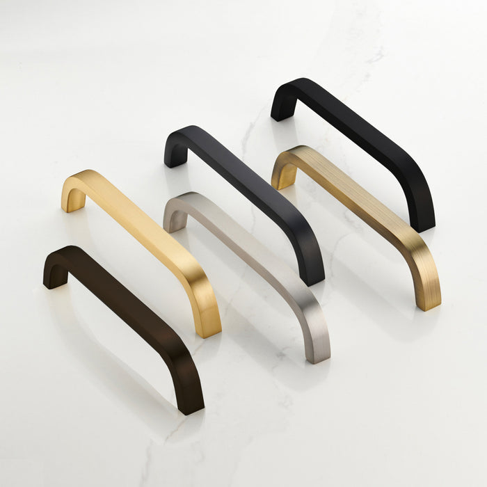 Brass Curved Cabinet Handles in Silver – rear view