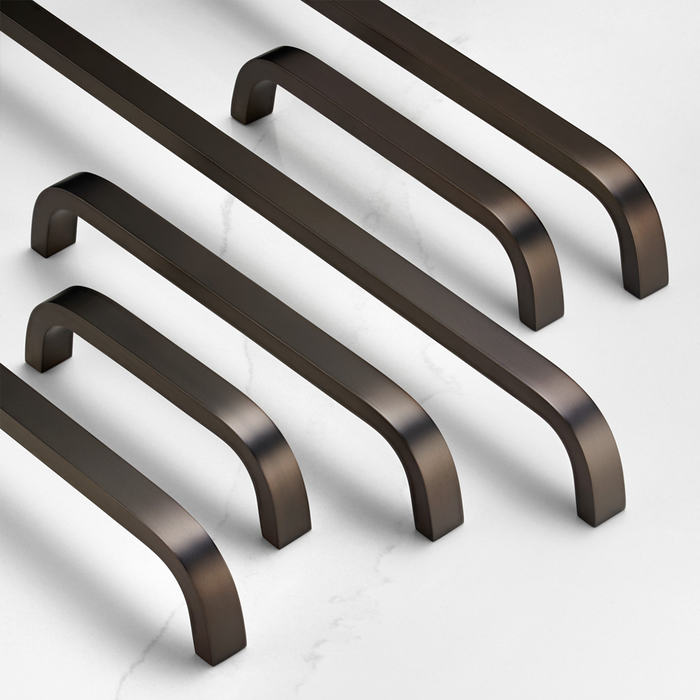 Brass Curved Cabinet Handles in Bronze – product view 2