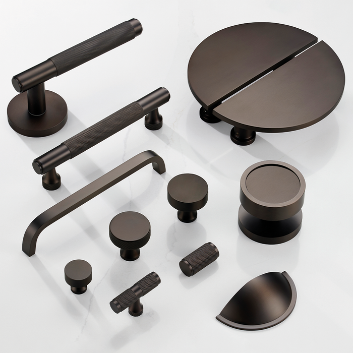 Brass Curved Cabinet Handles in Bronze – product view 4