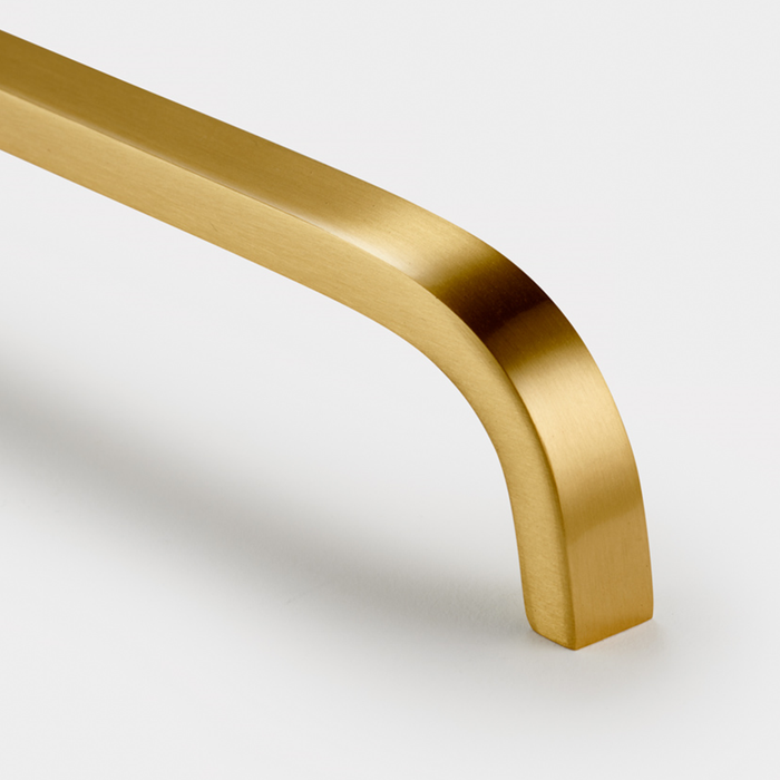 Brass Curved Cabinet Handles in Gold – product view 2