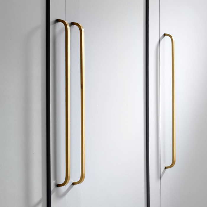 Brass Curved Cabinet Handles in Gold – product view 3