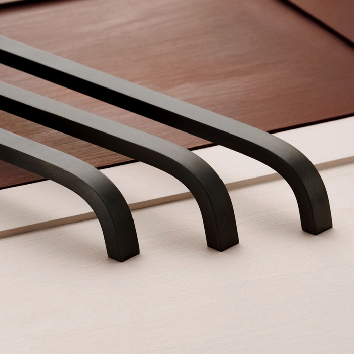 Brass Curved Cabinet Handles in Gunmetal Grey – product view 3