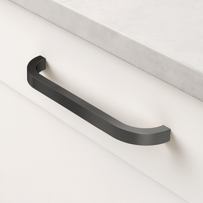 Brass Curved Cabinet Handles in Gunmetal Grey – product view 4