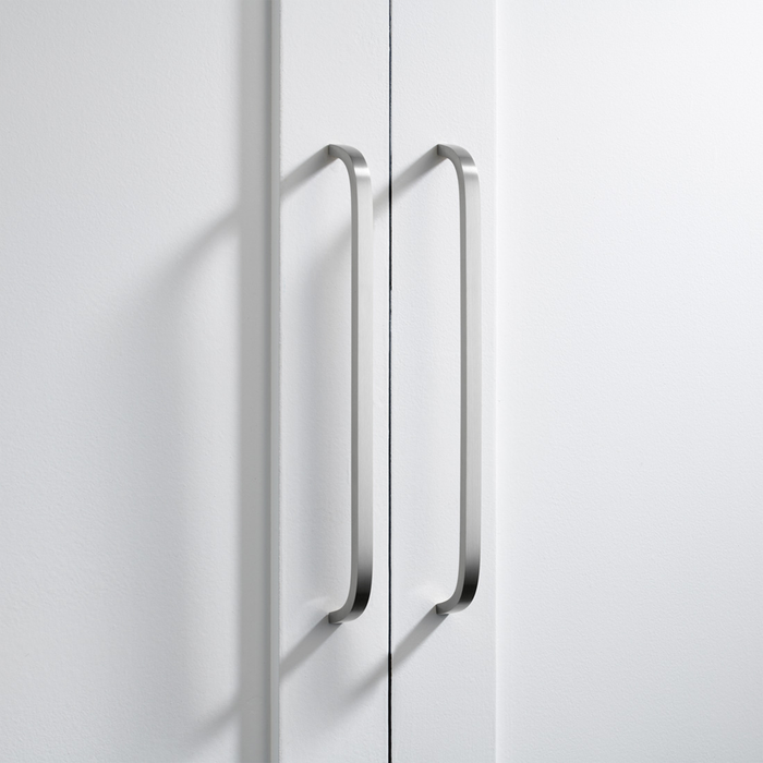 Brass Curved Cabinet Handles in Silver – product view 2