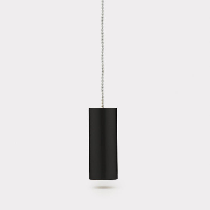 Brass Cylinder Pull Cord Light Switch in Black