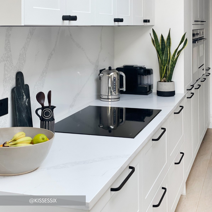 Brass Cylinder Pulls in Black – product view 3