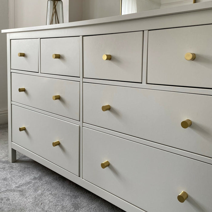 Brass Cylinder Pulls in Gold – product view 3