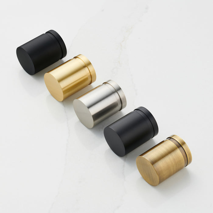 Brass Cylinder Pulls in Black – product view 4