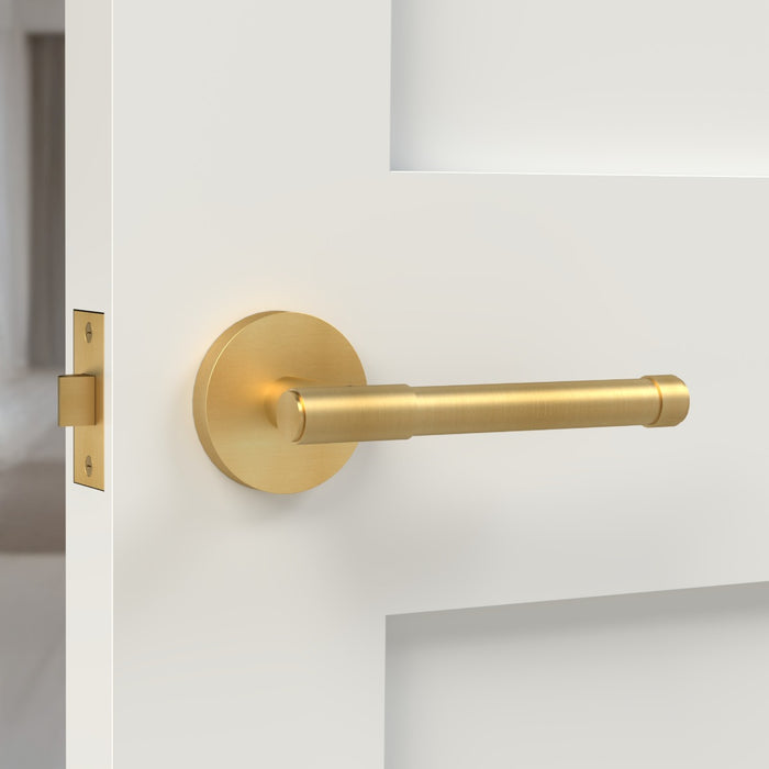 Brass Door Lever Handle in Gold – product view 2