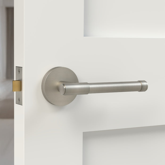 Brass Door Lever Handle in Silver – product view 2