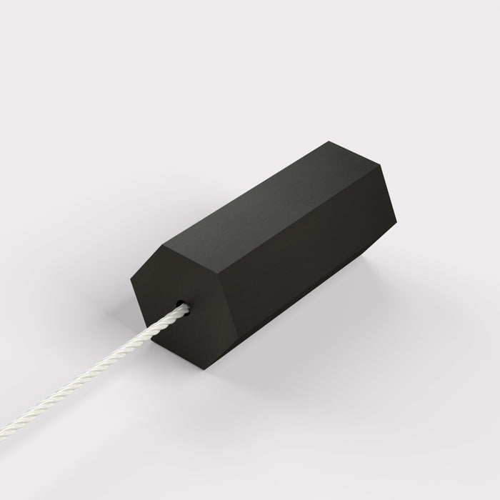 Brass Hexagon Pull Cord Light Switch in Black – product view 2