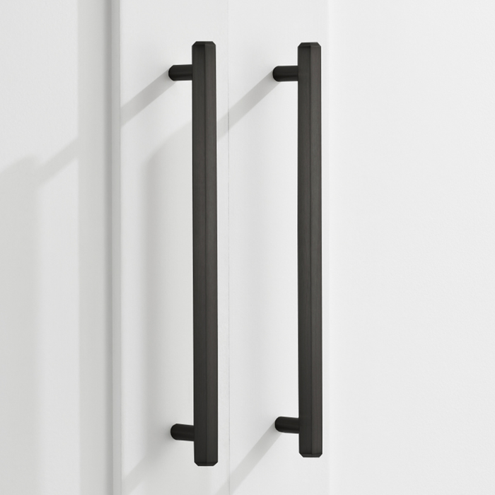 Brass Hexagonal Cabinet Handles in Black – product view 2
