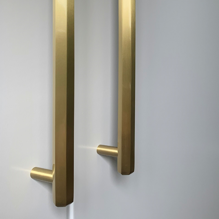 Brass Hexagonal Cabinet Handles in Gold – product view 3