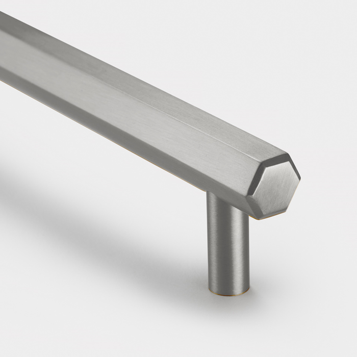 Brass Hexagonal Cabinet Handles in Silver