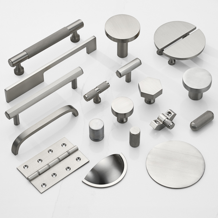 Brass Hexagonal Cabinet Handles in Silver – product view 3