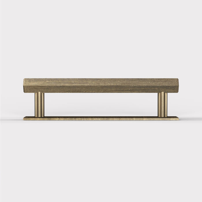 Brass Hexagonal Cabinet Handles With Backplate in Antique – product view 5