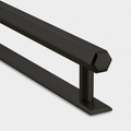 Brass Hexagonal Cabinet Handles With Backplate in Black – rear view