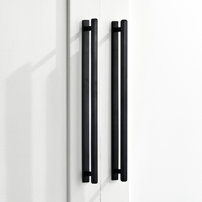Brass Hexagonal Cabinet Handles With Backplate in Black – rear view