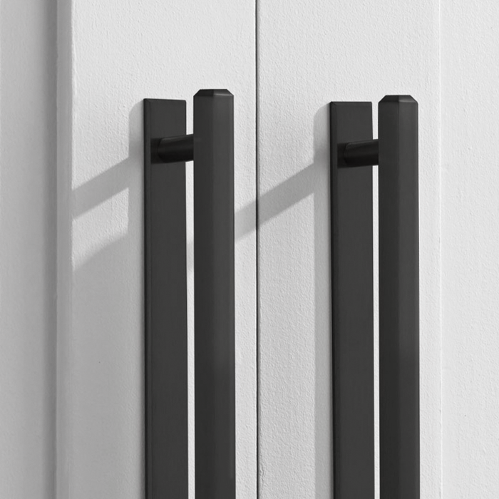 Brass Hexagonal Cabinet Handles With Backplate in Black – rear view