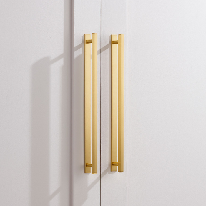 Brass Hexagonal Cabinet Handles With Backplate in Gold – rear view