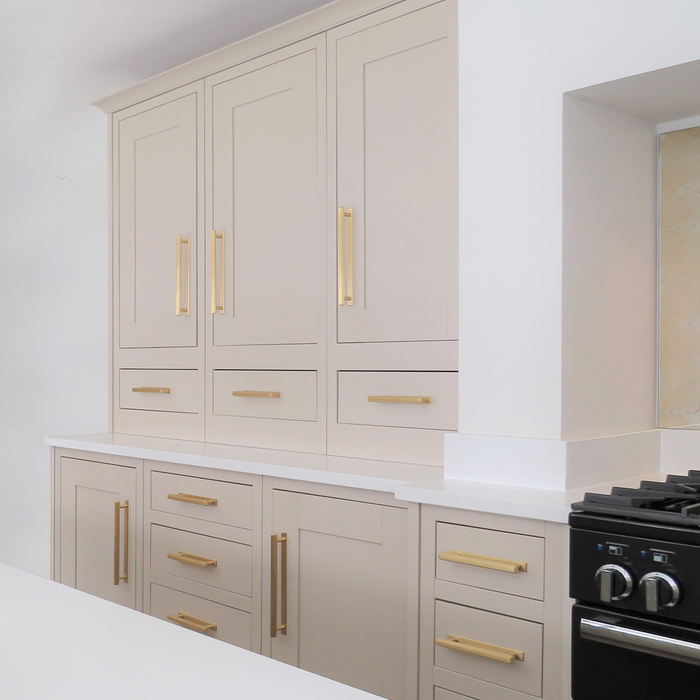 Brass Hexagonal Cabinet Handles With Backplate in Gold – rear view