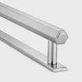 Brass Hexagonal Cabinet Handles With Backplate in Silver – rear view
