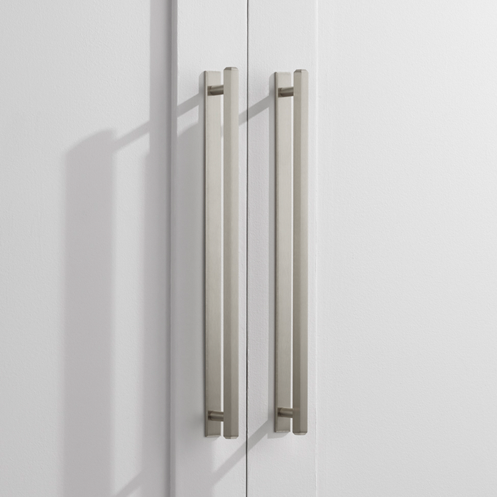 Brass Hexagonal Cabinet Handles With Backplate in Silver – rear view