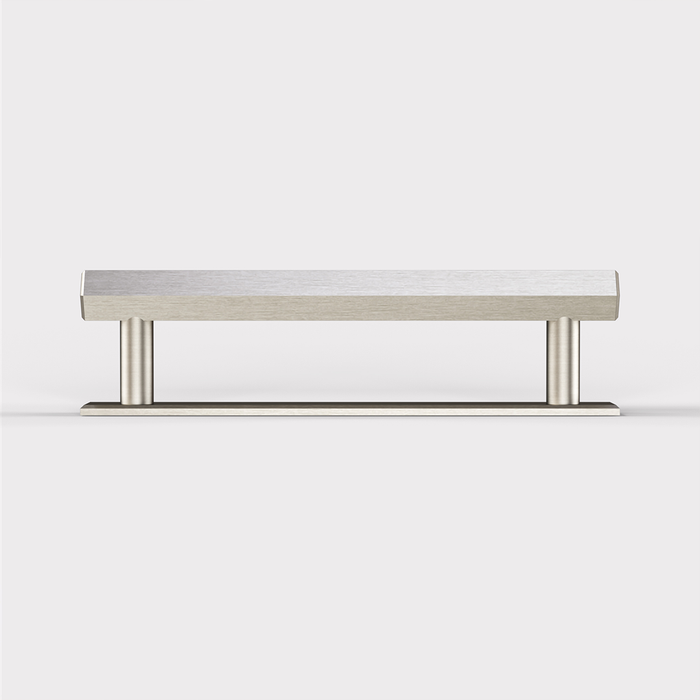 Brass Hexagonal Cabinet Handles With Backplate in Silver – rear view