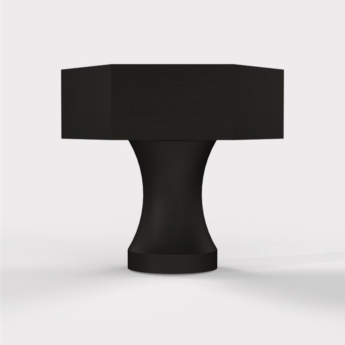 Brass Hexagonal Door Knobs in Black – product view 4
