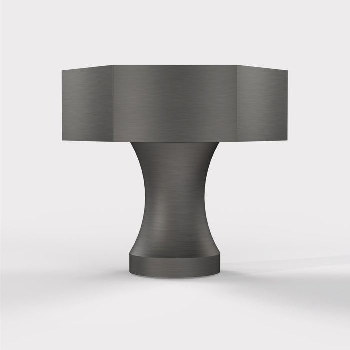 Brass Hexagonal Door Knobs in Gunmetal – product view 2