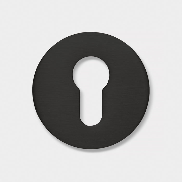 Brass Keyhole Cover: Key Escutcheon Plate Set in Black – product view 2