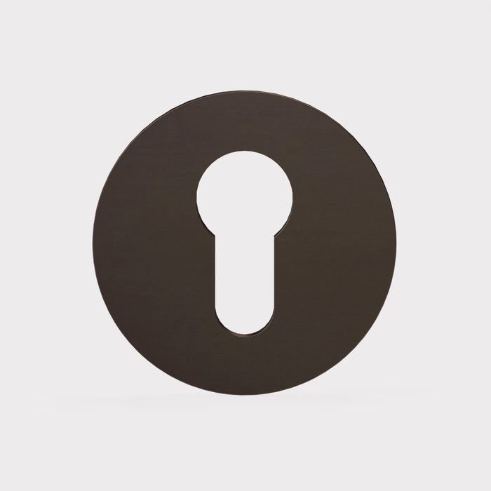 Brass Keyhole Cover: Key Escutcheon Plate Set in Bronze – product view 2