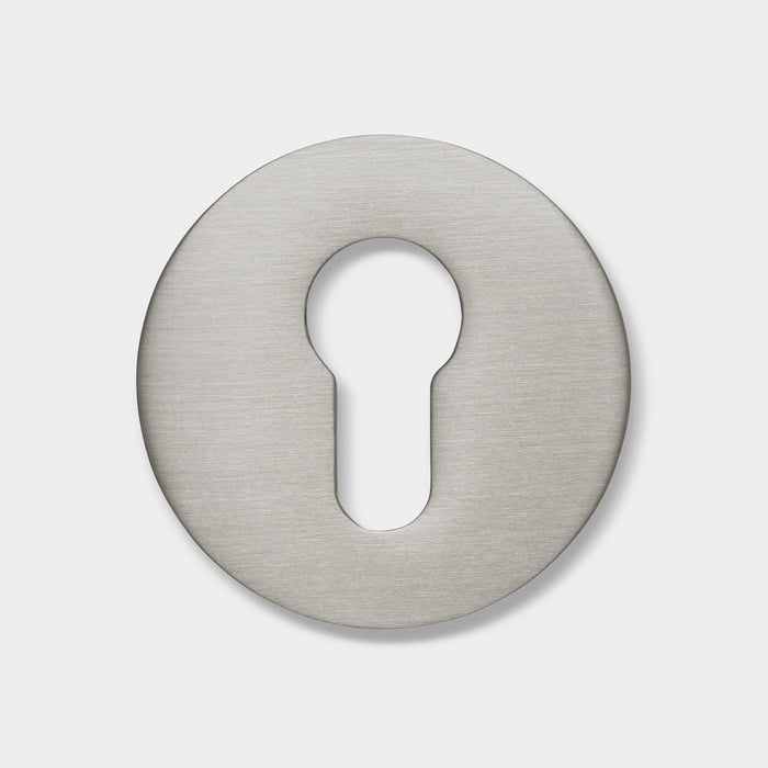 Brass Keyhole Cover: Key Escutcheon Plate Set in Silver – product view 2