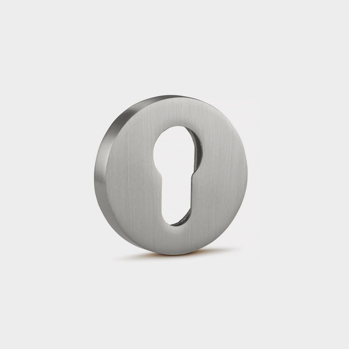 Brass Keyhole Cover: Key Escutcheon Plate Set in Silver