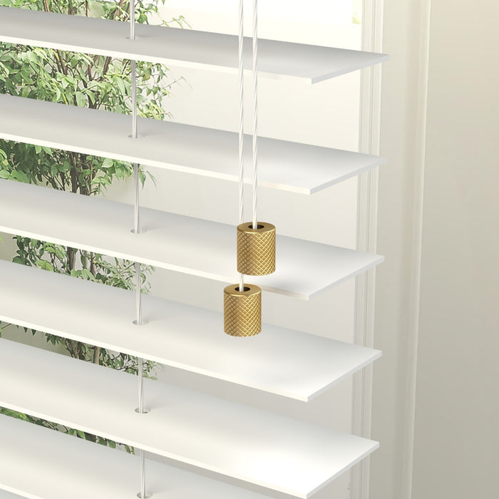 Brass Knurled Blind Pull in Gold – product view 3