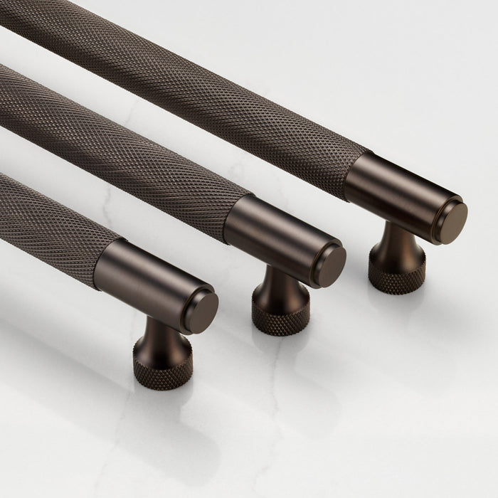 Brass Knurled Cabinet Handles in Bronze – product view 2