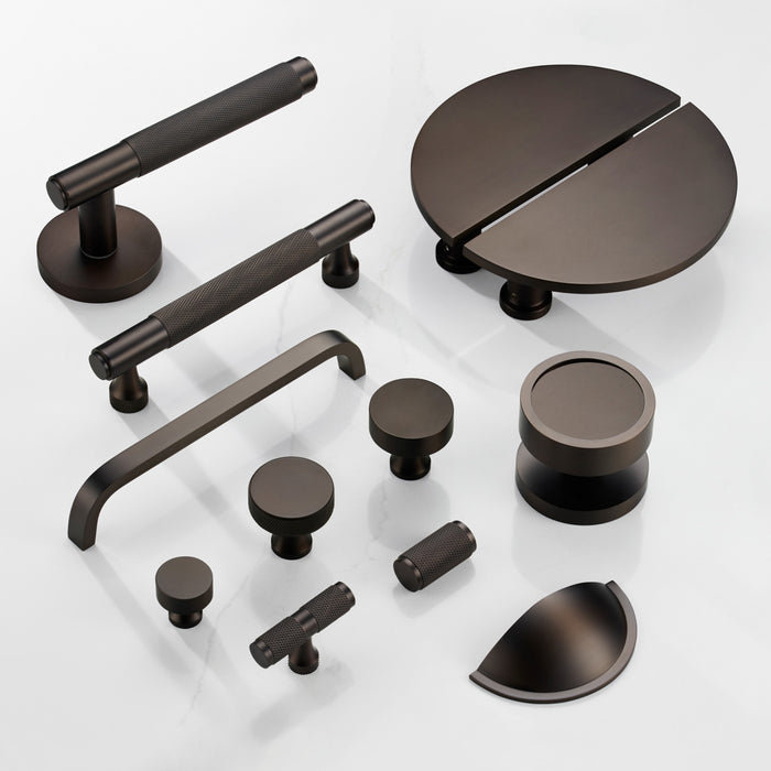 Brass Knurled Cabinet Handles in Bronze – product view 4