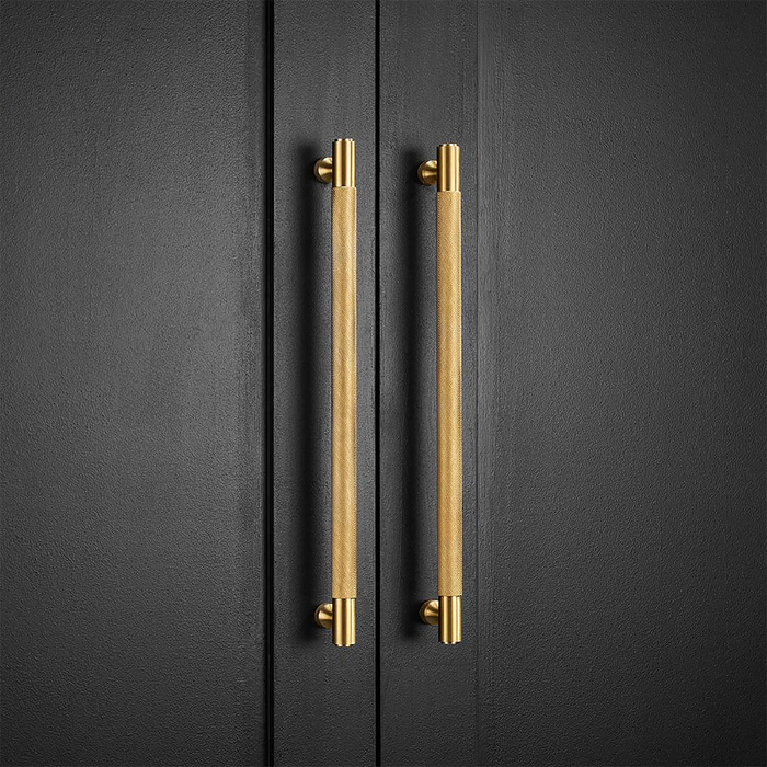 Brass Knurled Cabinet Handles in Gold – product view 2