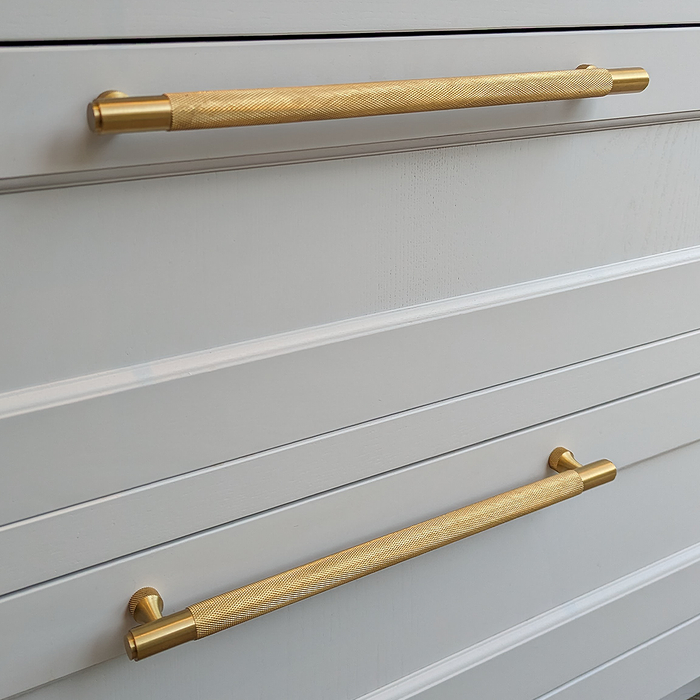 Brass Knurled Cabinet Handles in Gold – product view 5
