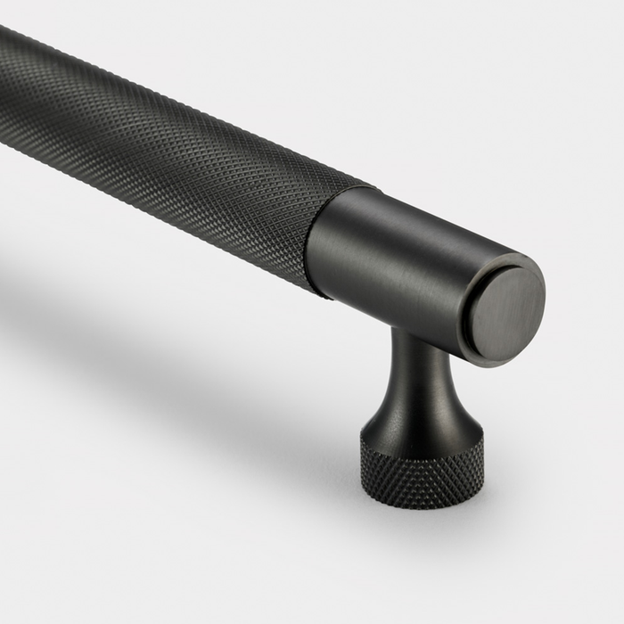 Brass Knurled Cabinet Handles in Gunmetal - 128mm