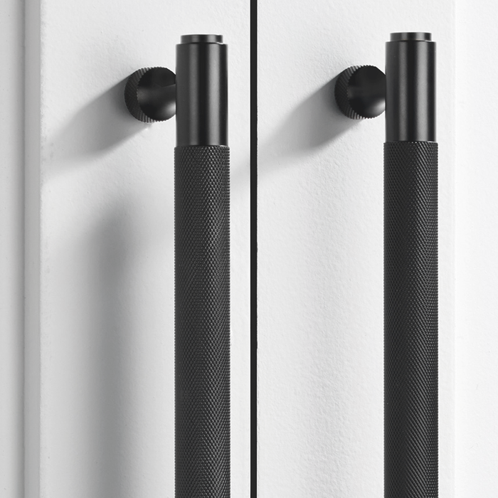 Brass Knurled Cabinet Handles in Gunmetal - 128mm – product view 2