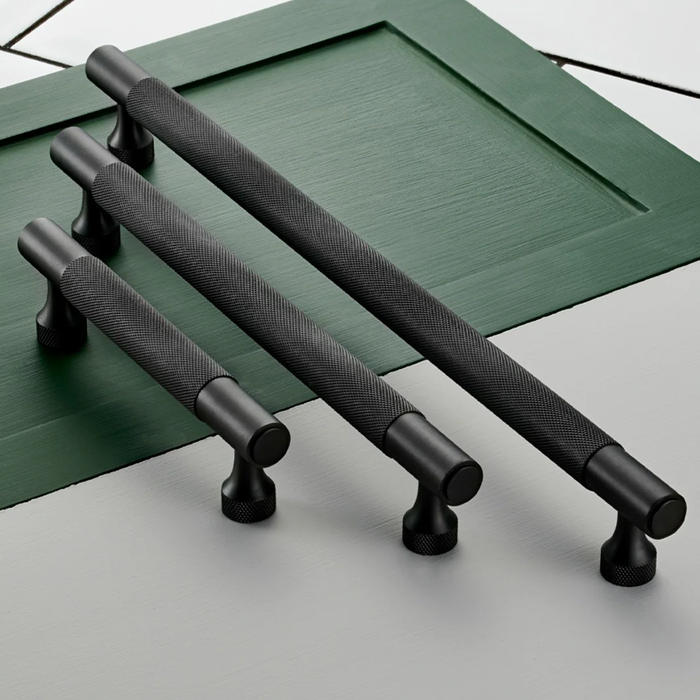 Brass Knurled Cabinet Handles in Gunmetal - 128mm – product view 3
