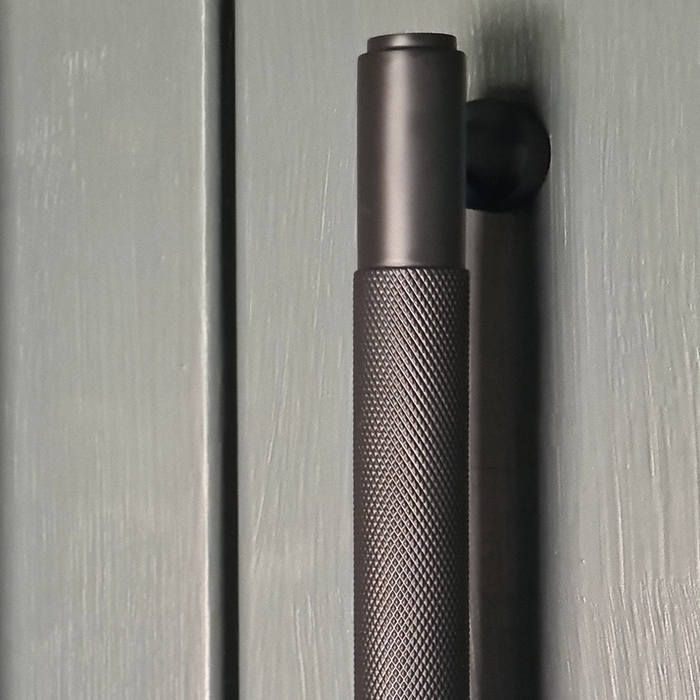 Brass Knurled Cabinet Handles in Gunmetal - 128mm – product view 4