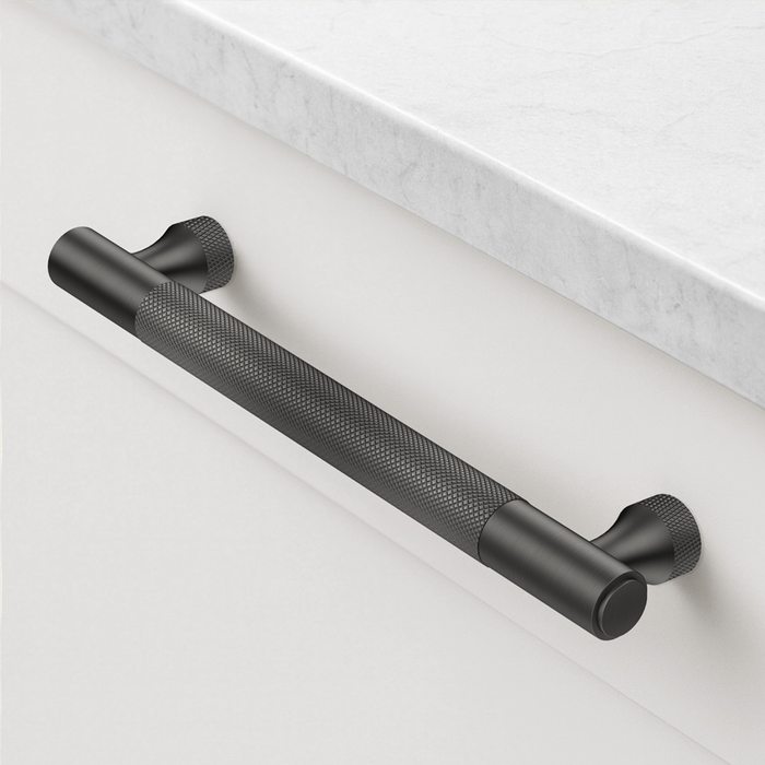 Brass Knurled Cabinet Handles in Gunmetal - 128mm – product view 5