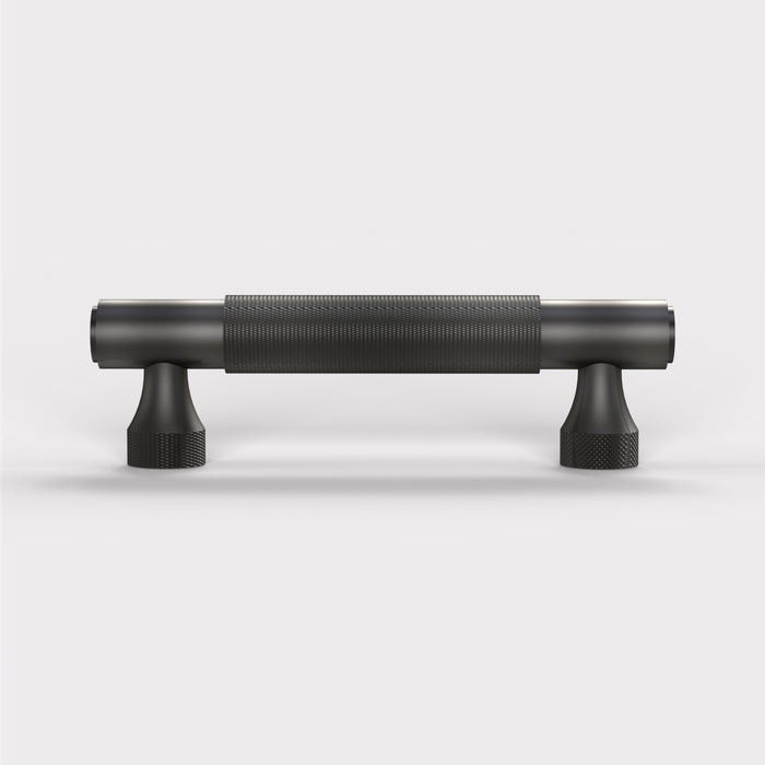 Brass Knurled Cabinet Handles in Gunmetal - 128mm – product view 6