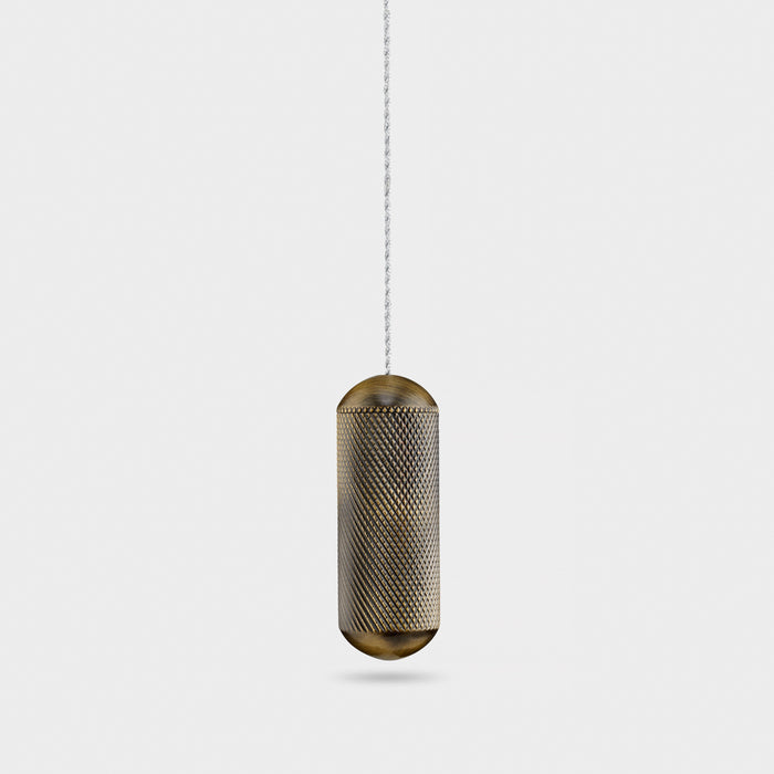 Brass Knurled Cylinder Pull Cord Light Switch in Antique